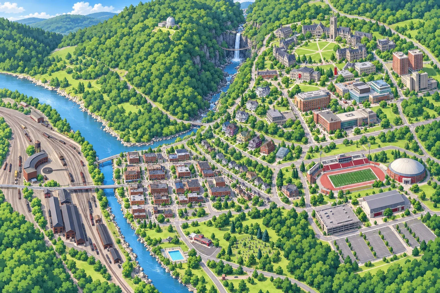 East Hill from the air